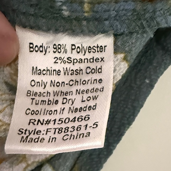 Fun 2 Fun Floral Blouse - Teal and Orange - Picture 3 of 5